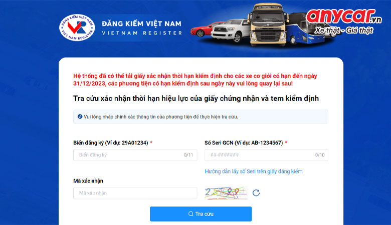Cách tra cứu phạt nguội ô tô trên website Cục Đăng kiểm Việt Nam - 1